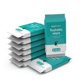 Amazon Basics Flushable Adult Wipes, Fragrance Fre