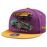 Classic Car Embroidered Purple & Gold Hip Hop Cap