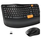 Wireless Keyboard & Mouse Combo: 2.4G, Ergonomic (