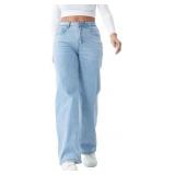 (XXL, dark blue)Women s Straight Leg Jeans, High W