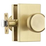 Satin Brass Door Knobs, Non-Locking Interior Pismo