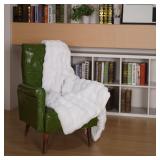 CozyChic Faux Fur Throw Blanket - White, 50'x60'
