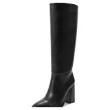 (SZ 8.5)wetkiss Black Knee-High Boots Women Chunky