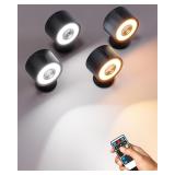 Patiphan LED Wall Mount Lights with Remote, 4Pack