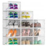 11-10A1 Shoe Organizer Storage Boxes 12 Pack X...