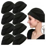 12-3C5 Women's Chef/Kitchen Cap - Black, 8 Pack