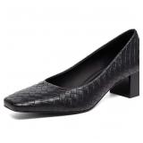 12-5A1 NewBella Womenï¿½s Patent Square Toe Low...