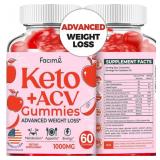 14-15D2 Premium Keto + ACV Gummies with 1000MG...