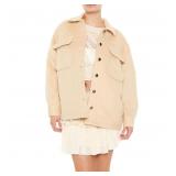 14-26D3 Forever 21 Women's Suede Shacket - Tan,...