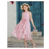 15-9B4 Girls Dresses Tween Halter Tie Back...