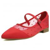 15-7C7 Mesh Ballet Flats for Women Point Toe...