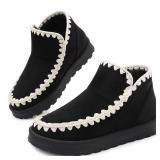 24-7A1 Goldnut Slip On Winter Boots, Black, Size 8