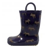 24-3C7 Hudson Baby Rain Boots  Moose  9 Toddler