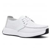24-7A1 Women's Orthopedic Loafers, White - size...