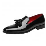 24-7A1 ELANROMAN Men's Tassel Loafers, Black...