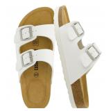 24-9A2 CUSHIONAIRE Lane Cork Footbed Sandals,...