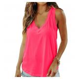 24-9B2 Smile Fish Women Summer Deep V Neck Tank...