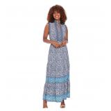 24-6D4 London Times Women's Tiered Maxi Button...