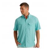 24-6D3 HUK Men's Tide Point Solid S/S Button-Up...