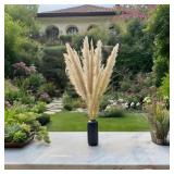 $72 Two 12' Ceramic Vases + 40' Tall Dried Pampas