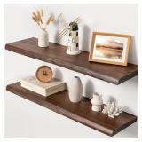 $120 36' Live Edge Floating Shelves (Set of 2), 1.