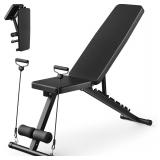 $46 Adjustable Weight Bench for Home Gym, Foldable