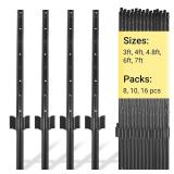 $34 Fence Posts 3 FT, Pack of 10 Black Heavy Duty
