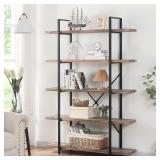 $105 HOMISSUE Bookshelf, 5 Tier Industrial Bookcas