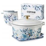 $45 CAROTE 5 QT Cast Iron Dutch Oven Pot with Lid,