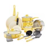 $77 Soft Grip 16-Piece Aluminum Healthy Ceramic No