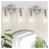 $46 Bathroom Light Fixtures, 2-Light Brushed Nicke
