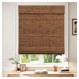 $97 LazBlinds Cordless Blackout Bamboo Roman Shade