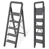 $80 KINGRACK Aluminium 5 Step Ladder, Lightweight