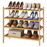 $34 kiplant 4-Tier Shoe Rack for Entryway, Bamboo