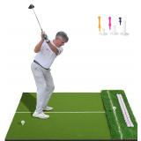 $110 Dual-Turf Golf Hitting Mat, Built-in Ball Tra