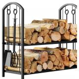 $68 Fire Beauty Fireplace Firewood Log Rack 5-Piec