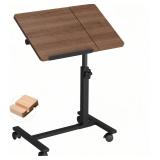 $48 Mobile Overbed Table Adjustable Bedside Desk R