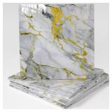 $19 20-Pack Peel and Stick Gilded White Marble Til
