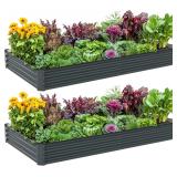 $40 2PCS 8x4x1FT Galvanized Raised Garden Bed, Gal