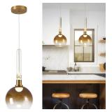 $70 Kitchen Island Pendant Light with Globe Glass