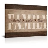 $45 Canvbay Grateful Thankful Blessed Wall Art Fam