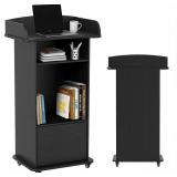 $120 Podium Stand Portable with Wheels, Classroom