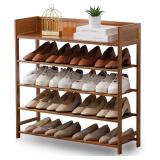 $72 latifolia Bamboo Shoe Rack, 5-Tier Shoe Rack O