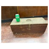 Wood Tool Chest and Small Metal Box