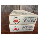 Two Boxes 5.56mm 55 Gr. Ball Ammunition