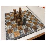 Carved Stone Chess Set with Board