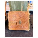 Vintage Tooled Leather Shoulder Bag