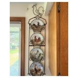 Rooster Plate Wall Rack Set