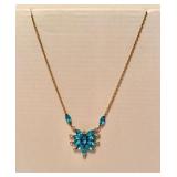 Vintage Blue Rhinestone Necklace