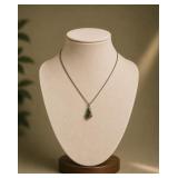 Kite-Shaped Moss Agate Necklace